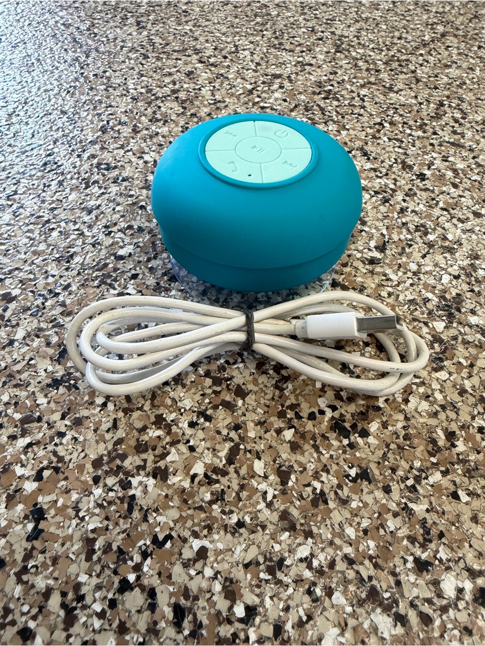 Wireless Teal Bluetooth Shower Speaker with USB Charging
